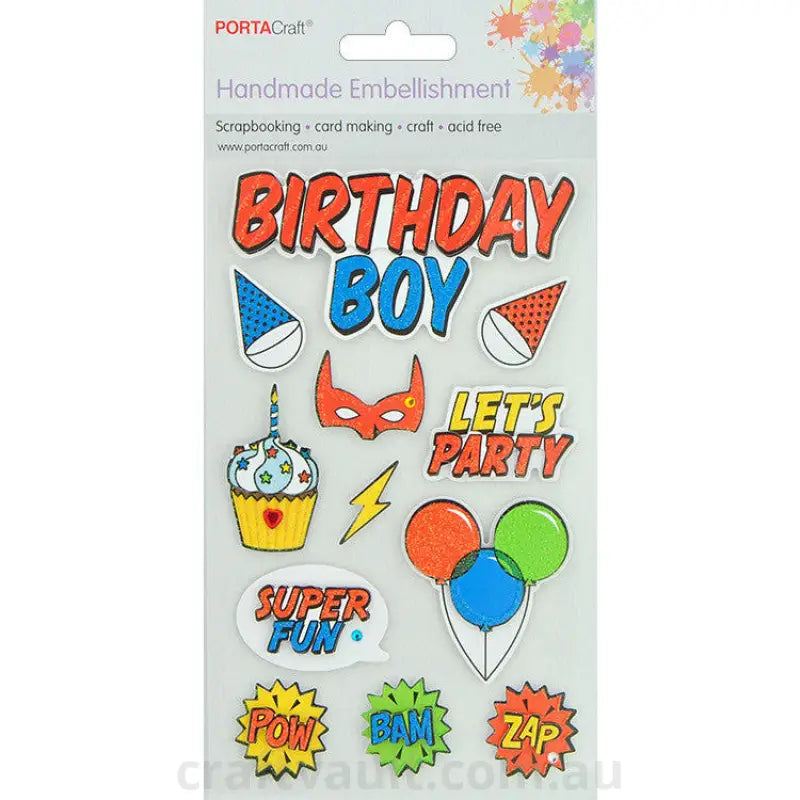 Handmade Glitter Embellishment Birthday Boy
