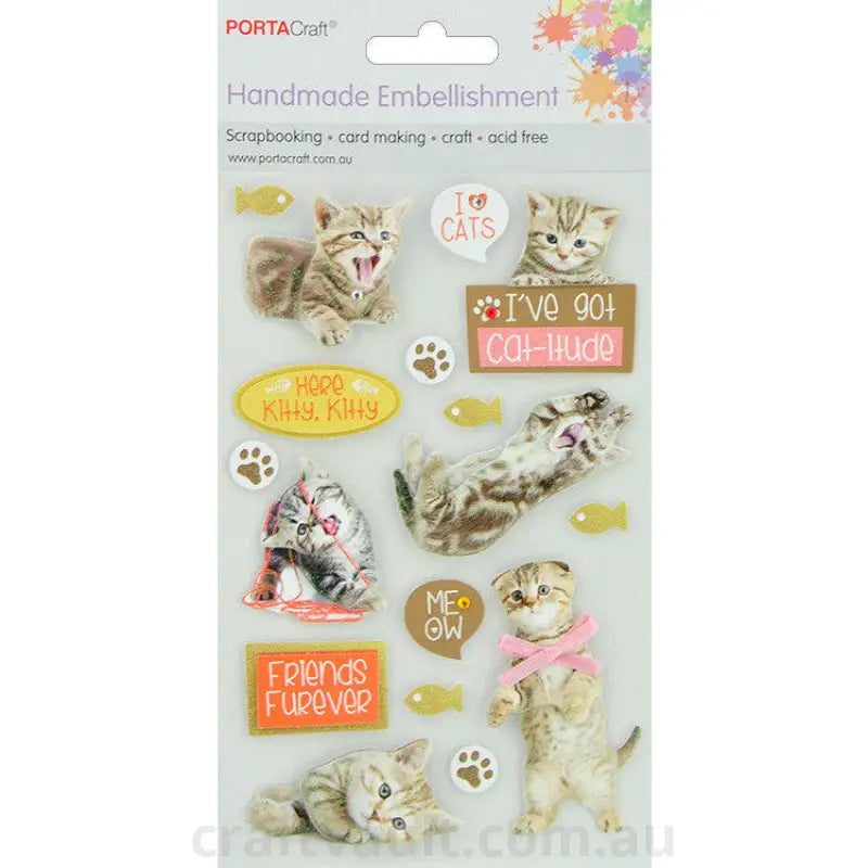 Handmade Glitter Embellishment Cats