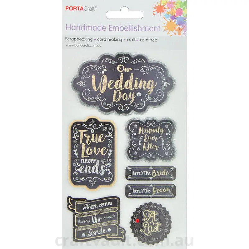 Handmade Glitter Embellishment Chalkboard Our Wedding