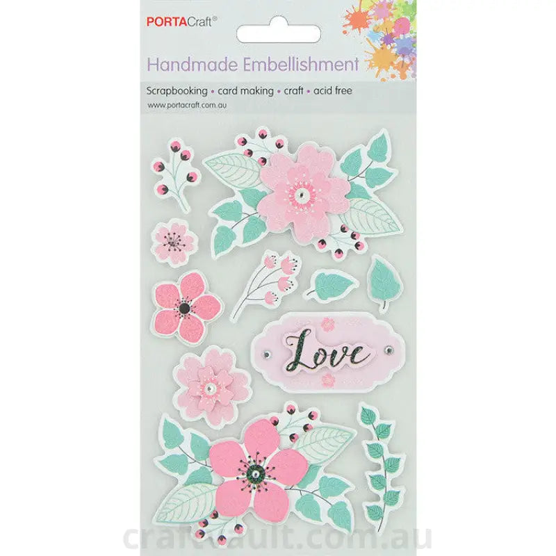 Handmade Glitter Embellishment Love