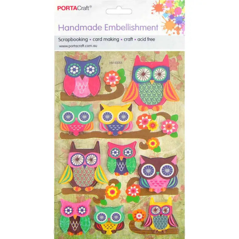 Handmade Glitter Embellishment Owls