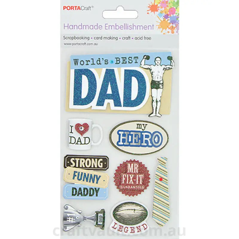 Handmade Glitter Embellishment World's Best Dad