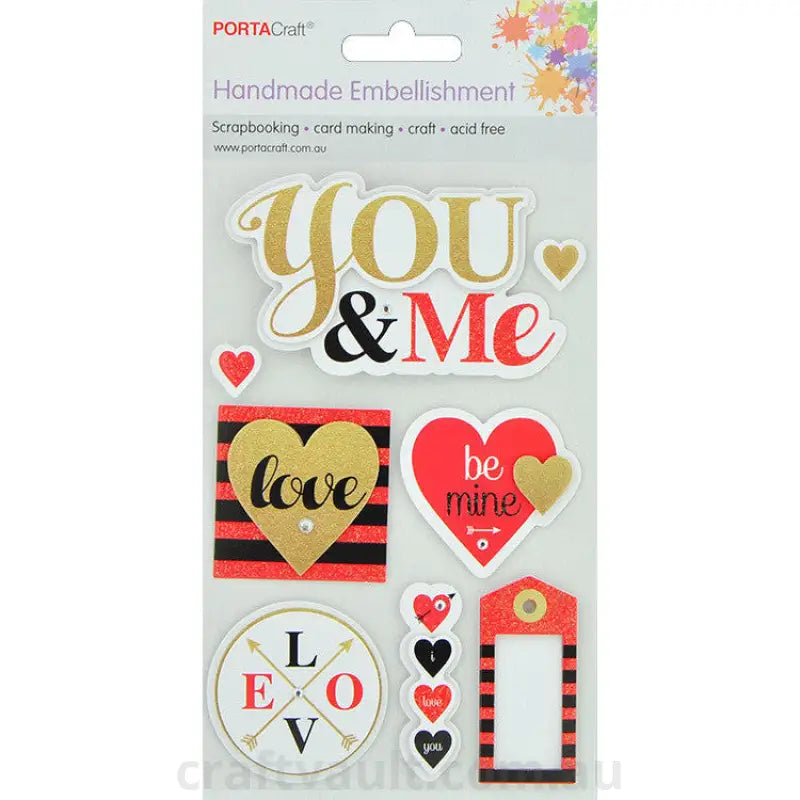 Handmade Glitter Embellishment You & Me