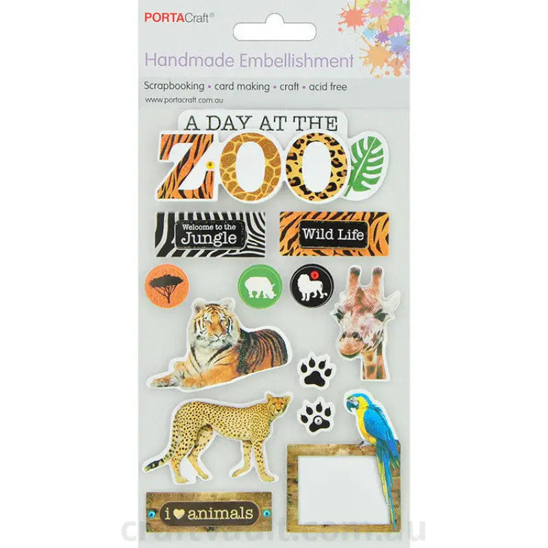 Handmade Glitter Embellishment Zoo