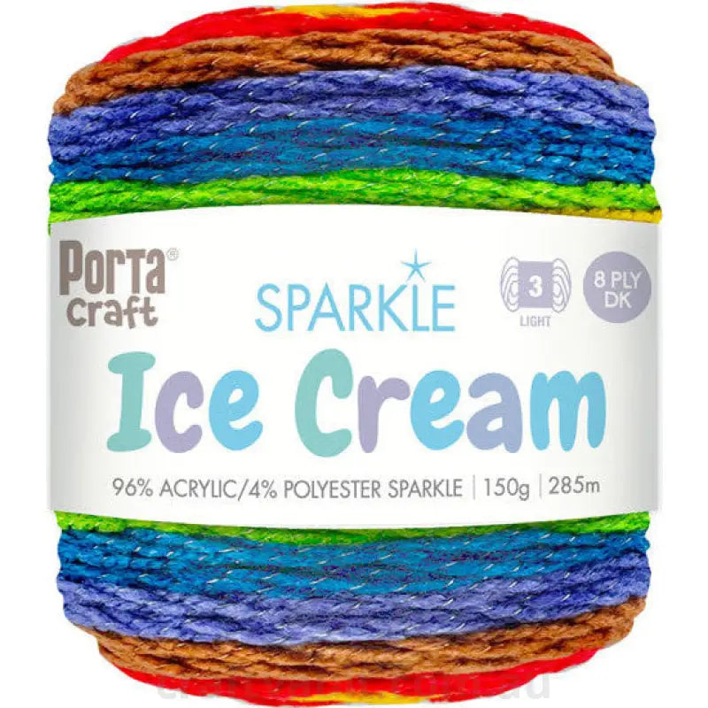 Ice Cream Sparkle Yarn 150g 285m Carnival