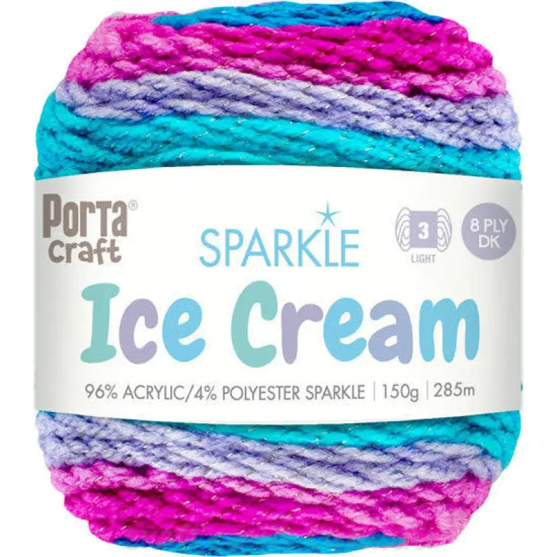 Ice Cream Sparkle Yarn 150g 285m Elf