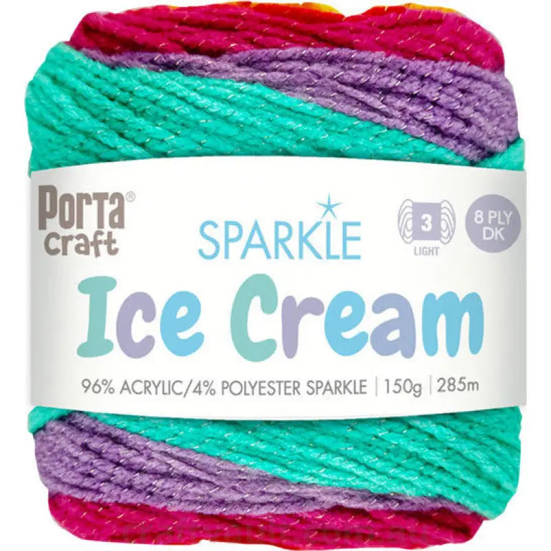Ice Cream Sparkle Yarn 150g 285m Funfair