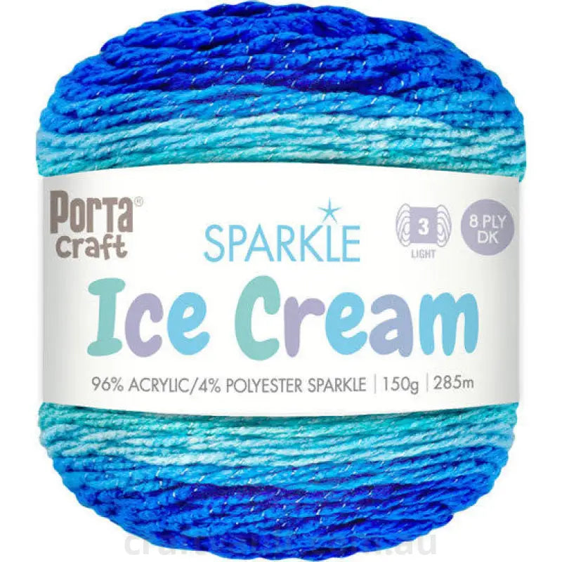 Ice Cream Sparkle Yarn 150g 285m Smurf