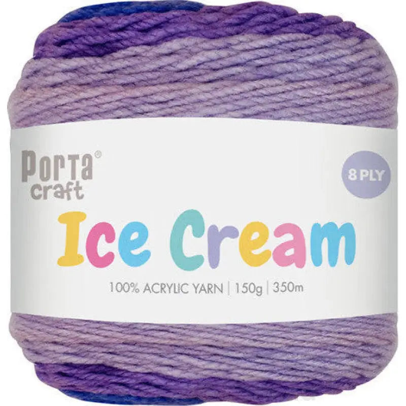 Ice Cream Yarn 150g 285m Blueberry Swirl