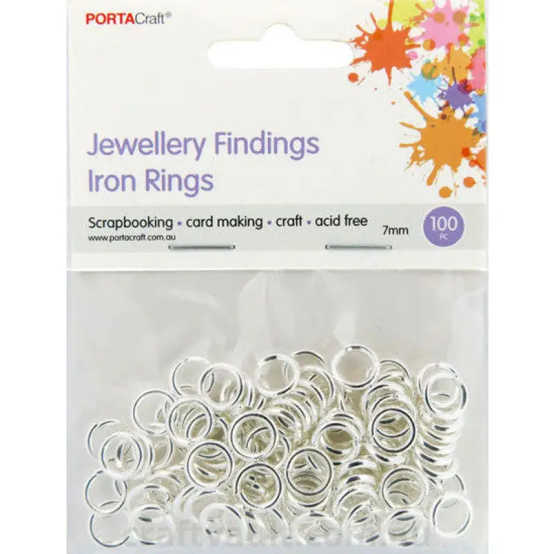 Jewellery Findings Jump Rings 7mm 100pk Silver