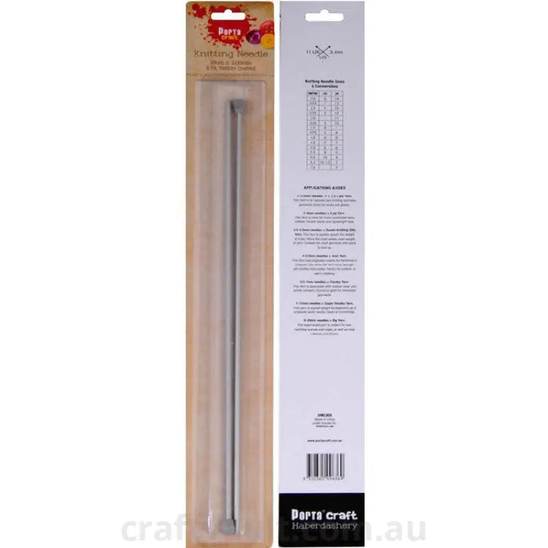 Knitting Needles 35cm x 3.00mm 2pk Teflon Coat