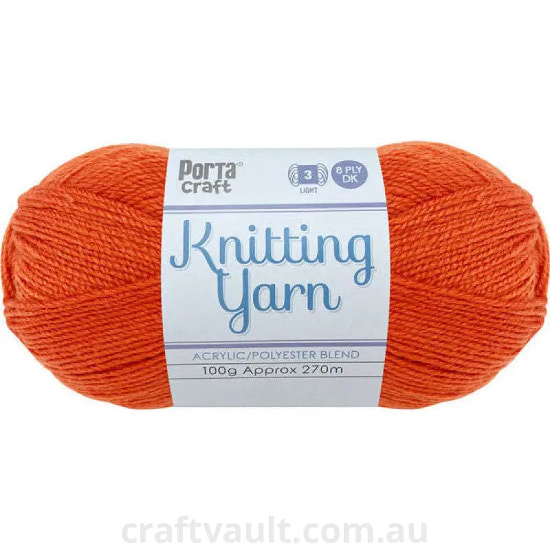 Knitting Yarn 100g 270m 8ply Solid Burnt Orange