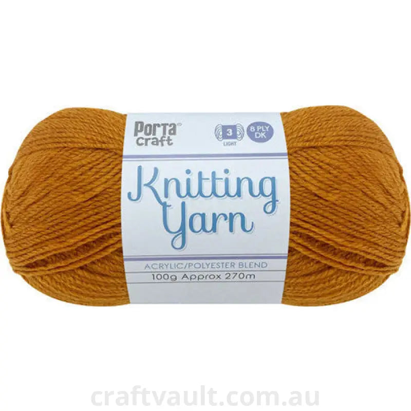 Knitting Yarn 100g 270m 8ply Solid Butterscotch