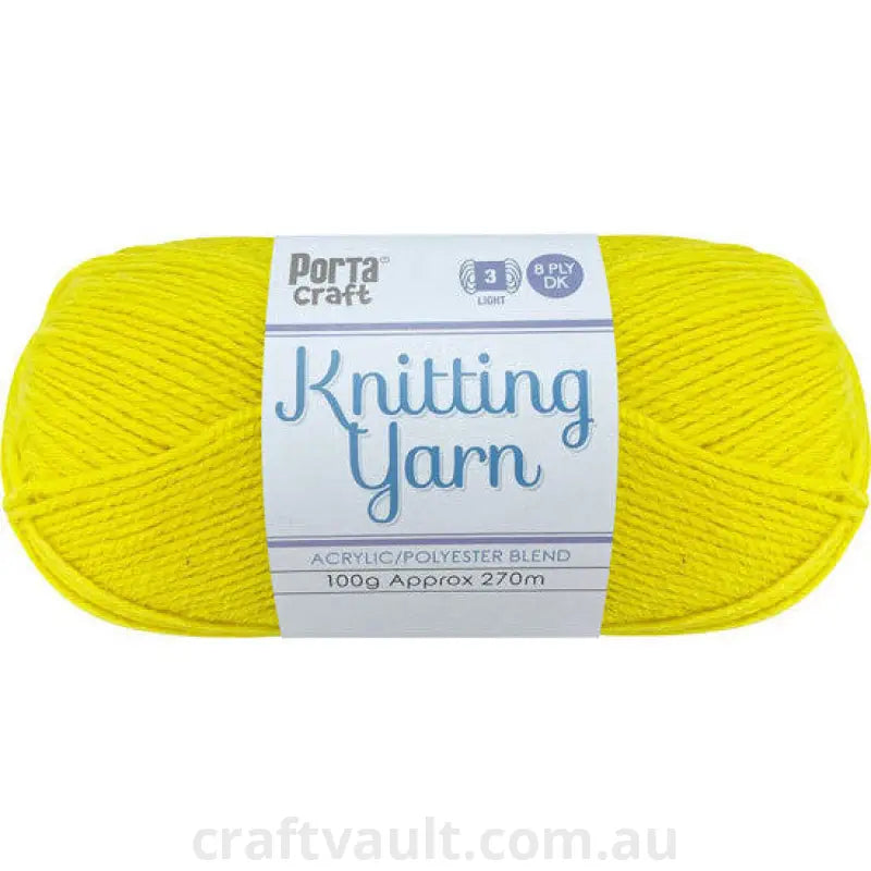 Knitting Yarn 100g 270m 8ply Solid Cadmium