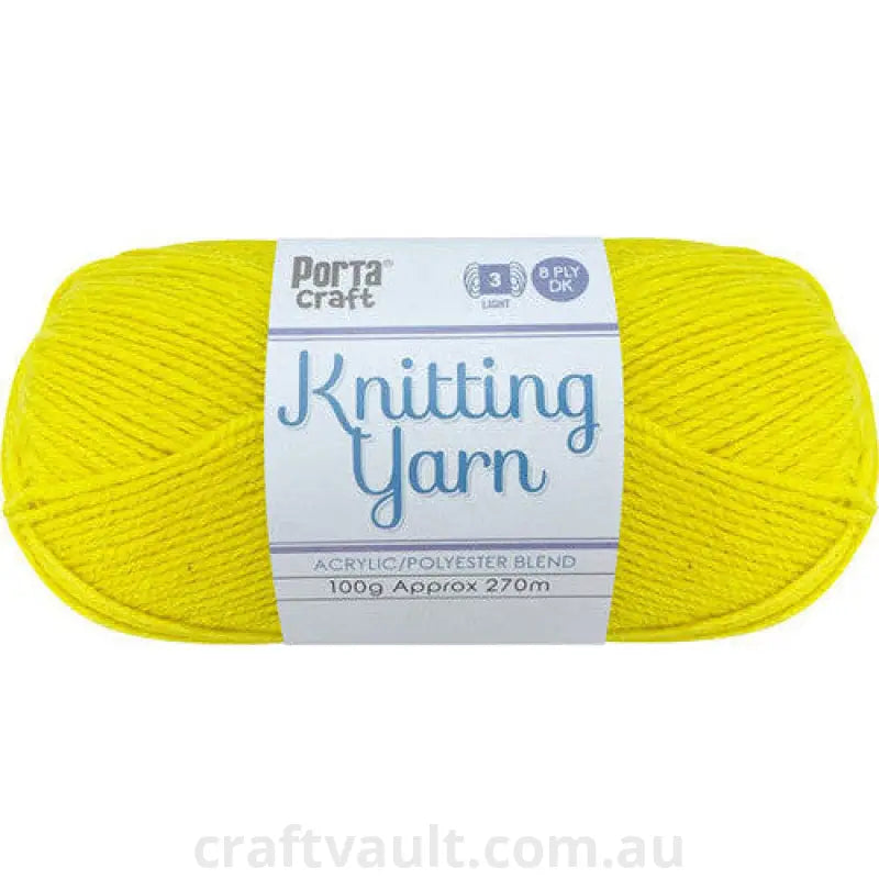 Knitting Yarn 100g 270m 8ply Solid Cadmium
