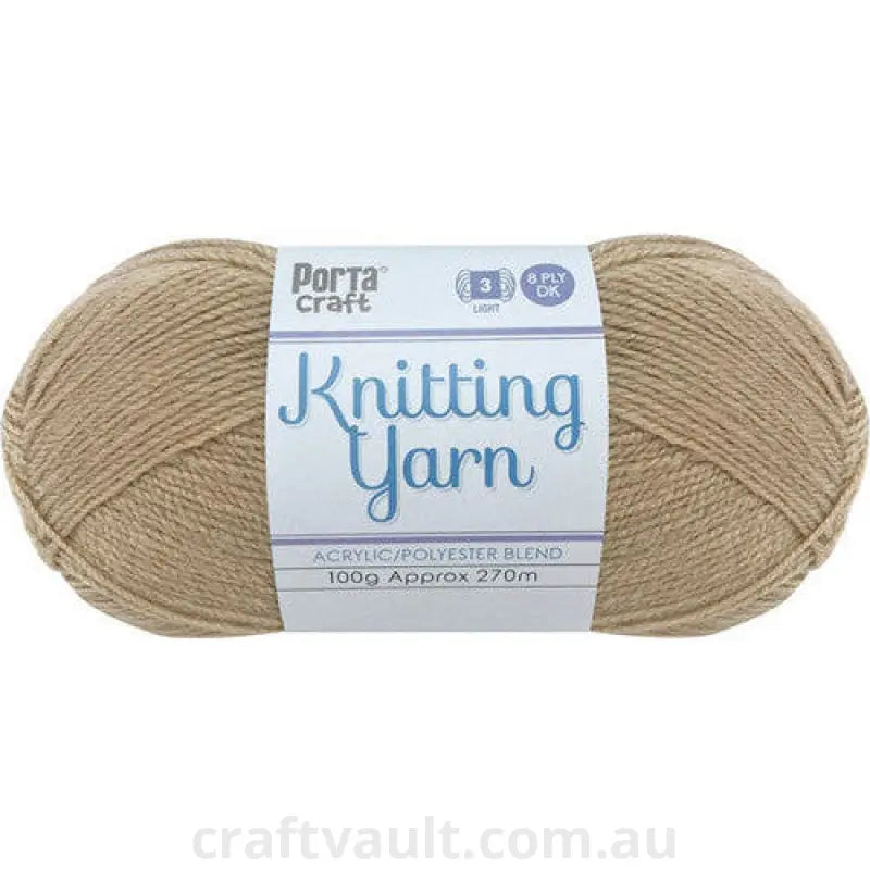 Knitting Yarn 100g 270m 8ply Solid Latte