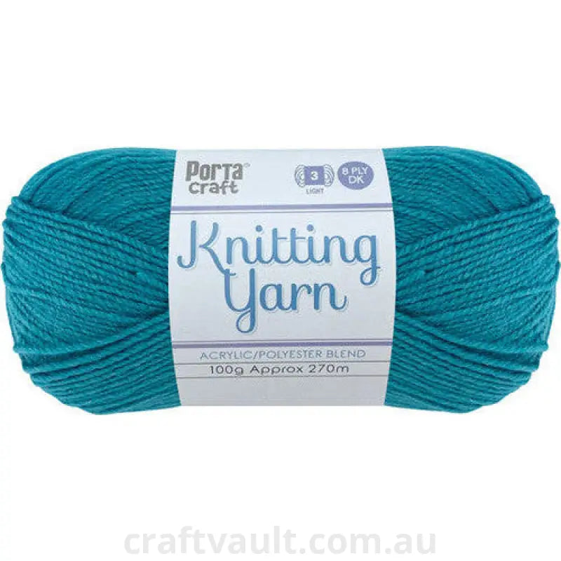 Knitting Yarn 100g 270m 8ply Solid Ocean