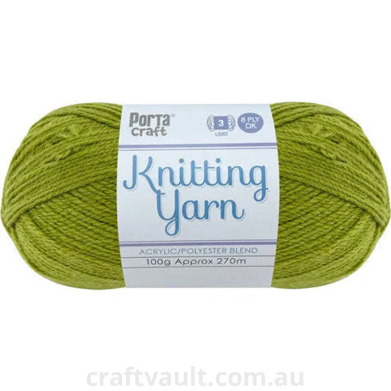 Knitting Yarn 100g 270m 8ply Solid Olive