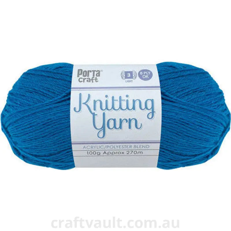 Knitting Yarn 100g 270m 8ply Solid Peacock