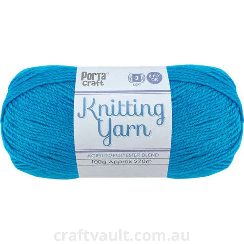 Knitting Yarn 100g 270m 8ply Solid Sapphire