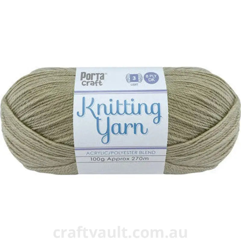 Knitting Yarn 100g 270m 8ply Solid Stone
