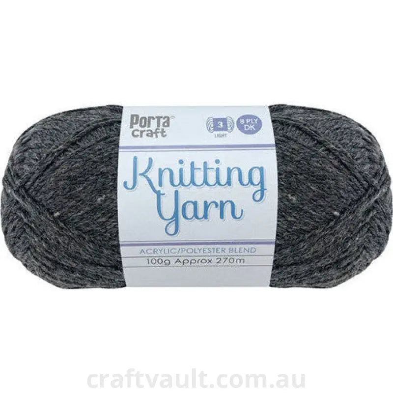 Knitting Yarn 100g 270m 8ply Solid Titanium