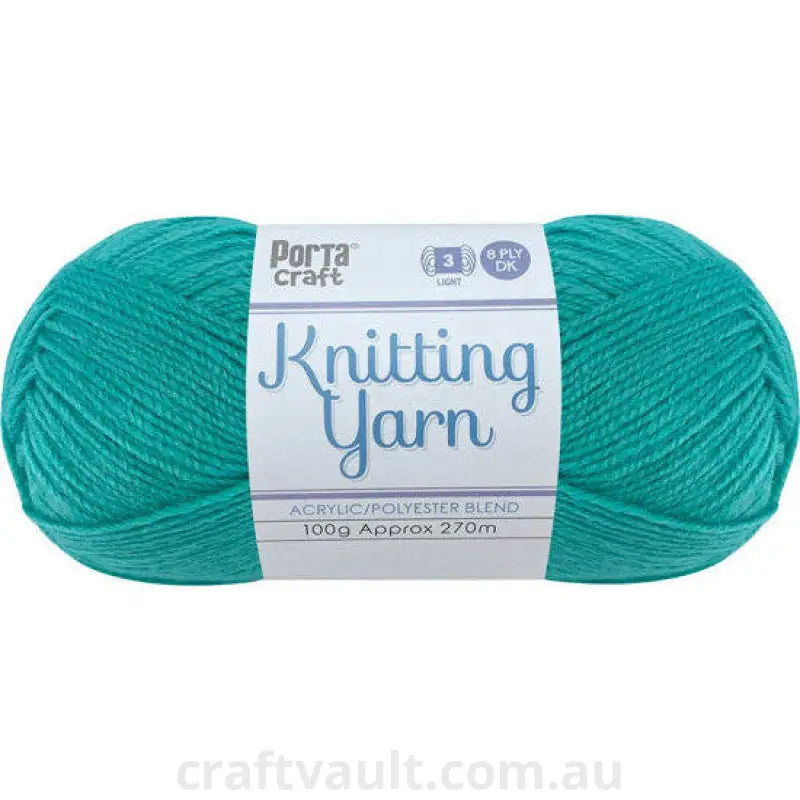 Knitting Yarn 100g 270m 8ply Solid Waterfall