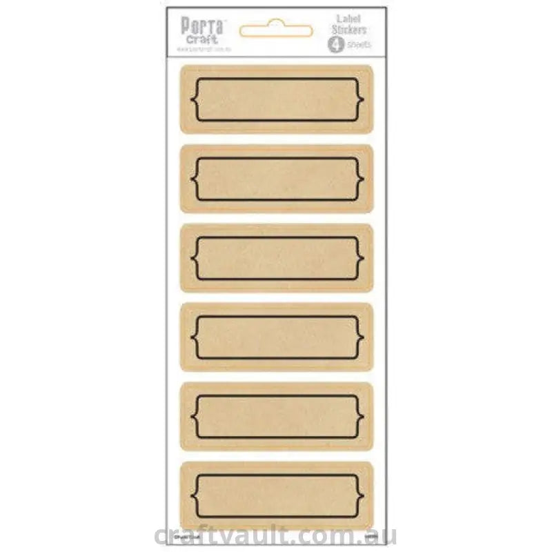 Label Stickers Kraft Paper Rectangle 4 Sheets