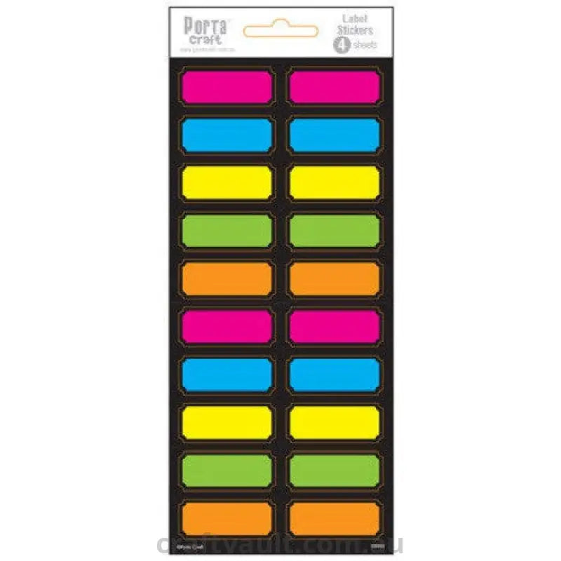 Label Stickers Mini Rectangles Fluro 4 Sheets