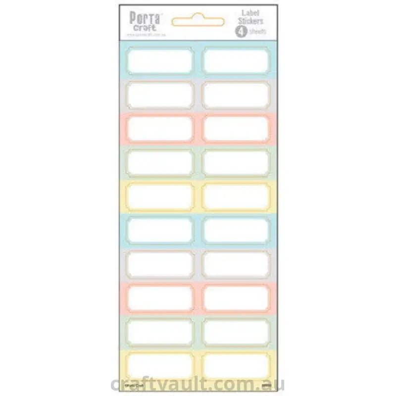 Label Stickers Mini Rectangles Pastel 4 Sheets