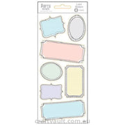 Label Stickers Ornate Pastel Black 4 Sheets