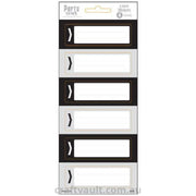 Label Stickers Rectangle Black & Grey 4 Sheets