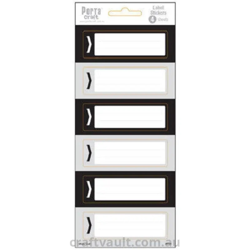 Label Stickers Rectangle Black & Grey 4 Sheets