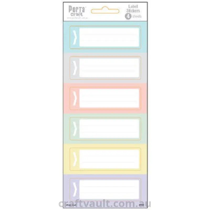 Label Stickers Rectangle Pastel 4 Sheets