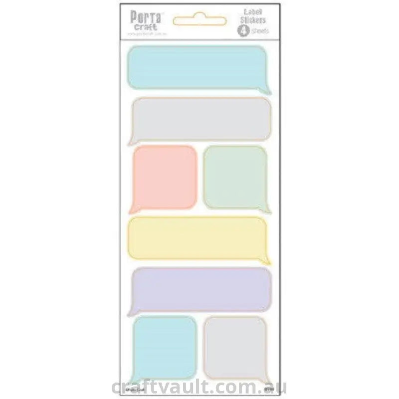 Label Stickers Speech Bubbles Pastel 4 Sheets