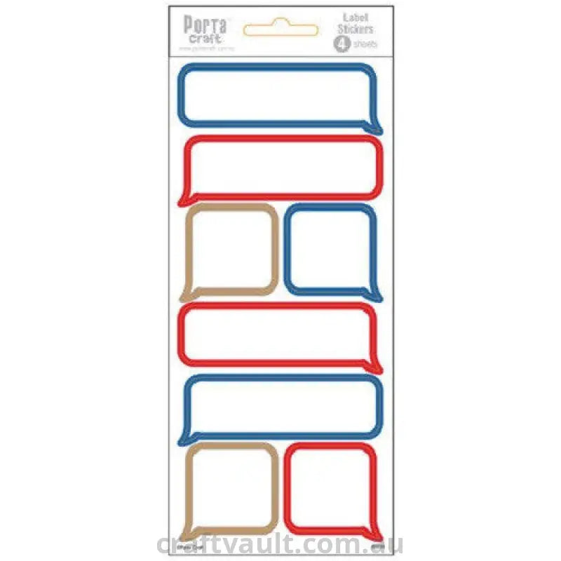 Label Stickers Speech Bubbles Red/Blue 4 Sheets