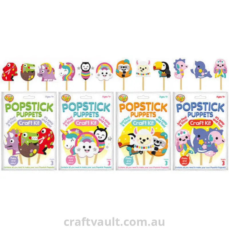 Lollipop Puppet Craft Kit 4 Assorted