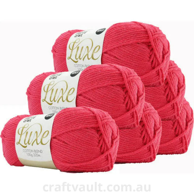 Luxe Cotton Blend Yarn 100g 220m 8ply Coral