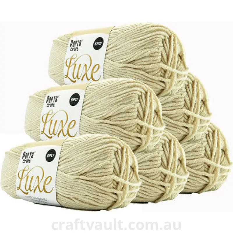 Luxe Cotton Blend Yarn 100g 220m 8ply Ivory