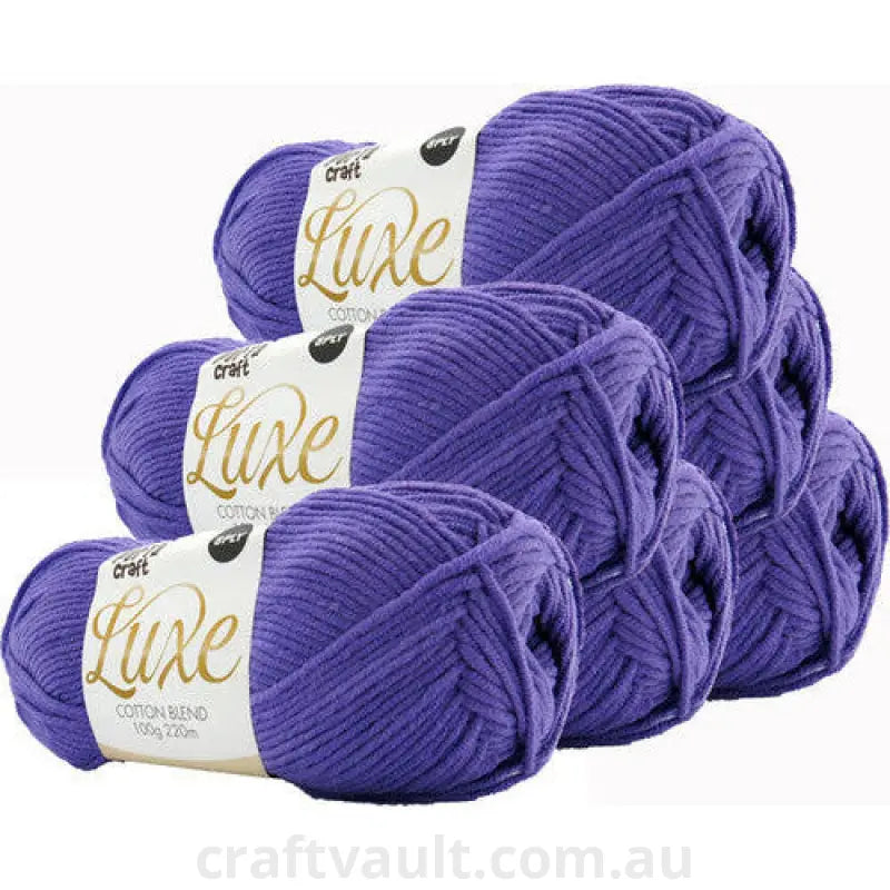 Luxe Cotton Blend Yarn 100g 220m 8ply Jacaranda