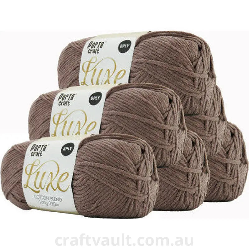 Luxe Cotton Blend Yarn 100g 220m 8ply Teddy Bear
