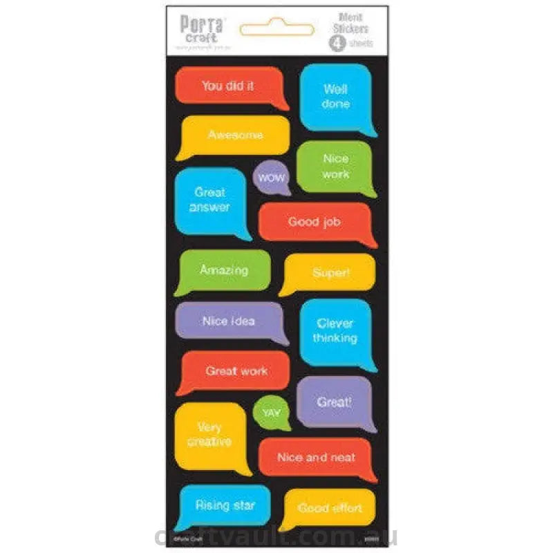 Merit Label Stickers Fluro Speech Bubble 4 Sheets