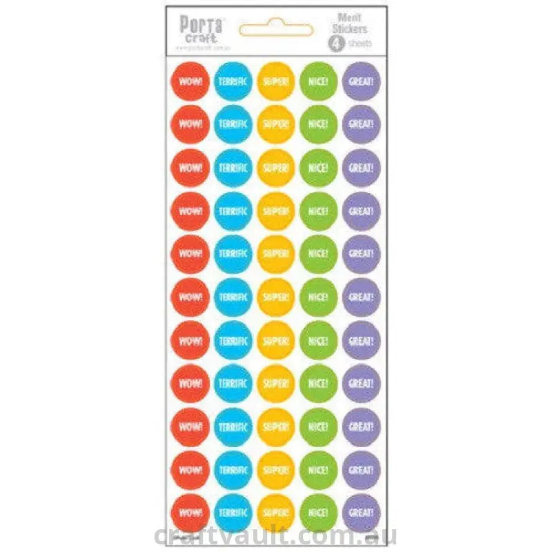 Merit Label Stickers Multi Colour Bubble Reward 4 Sheets