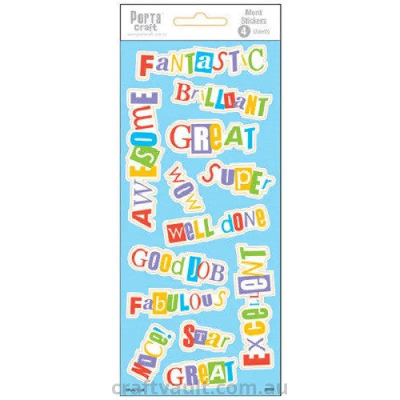 Merit Label Stickers Random Rewards 4 Sheets