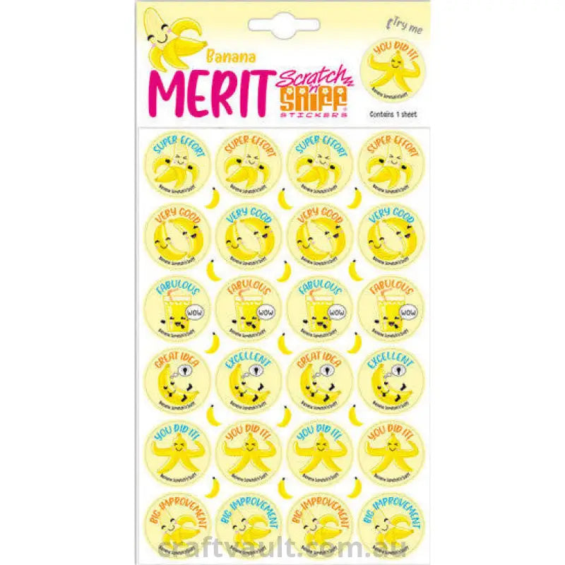 Merit Scratch N Sniff Sheet - Banana Scented