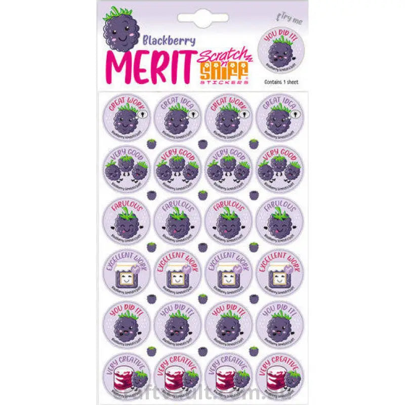 Merit Scratch N Sniff Sheet - Blackberry Scented