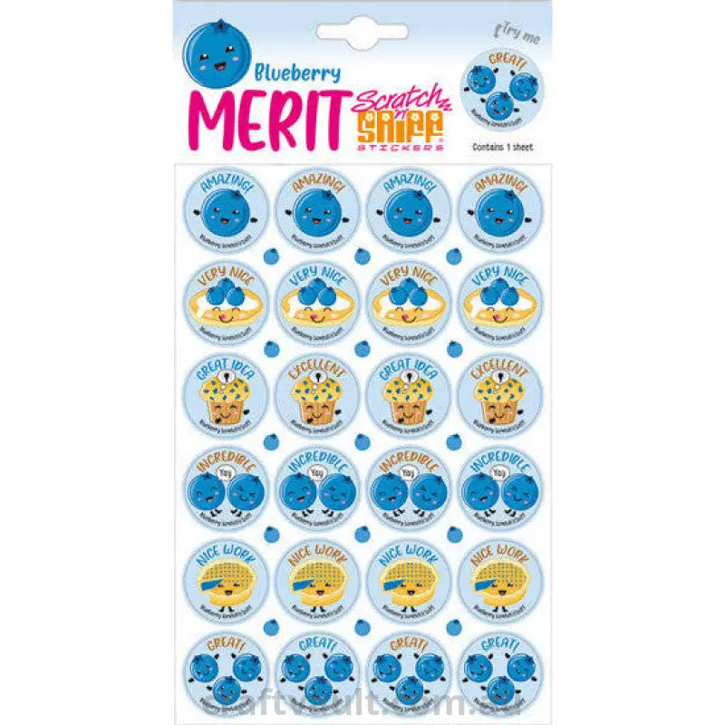 Merit Scratch N Sniff Sheet - Blueberry Scented