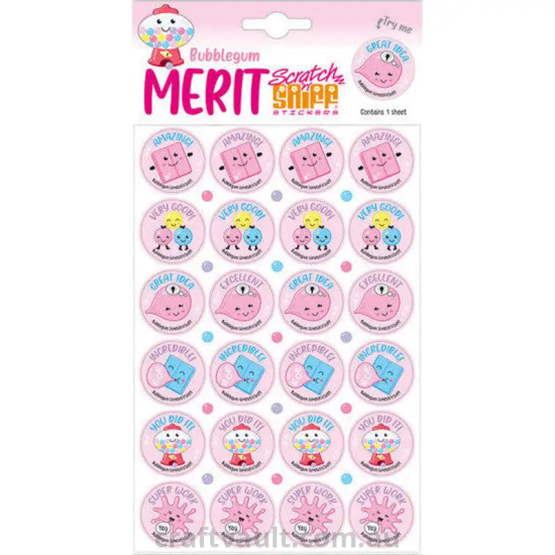 Merit Scratch N Sniff Sheet - Bubblegum Scented