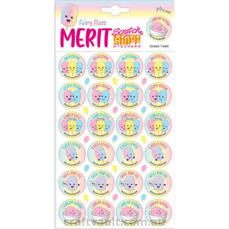 Merit Scratch N Sniff Sheet - Fairy Floss Scented
