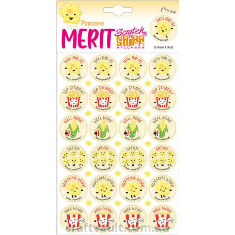 Merit Scratch N Sniff Sheet - Popcorn Scented